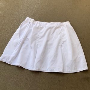 Adidas White Pleated Embroidered Logo Tennis Pickleball Skirt